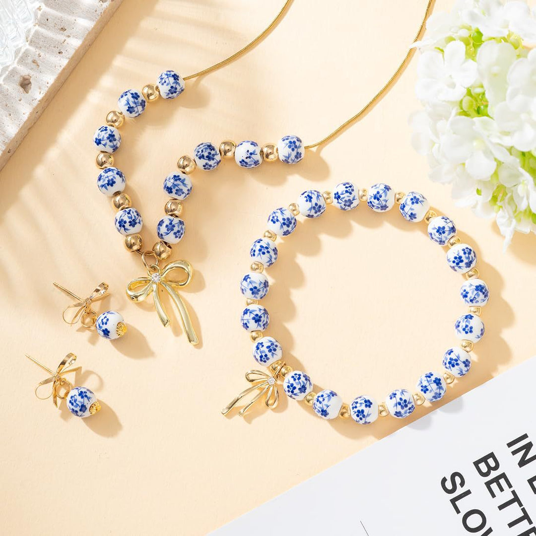 Floral Beaded Charm Bracelet Bowlift