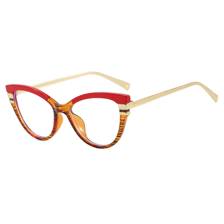 Ladies Cat-Eye Sunglasses with Elegant Metal Accents Bowlift
