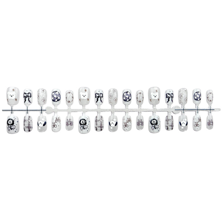 Cute Character-Designed Press-On Nail Art Set