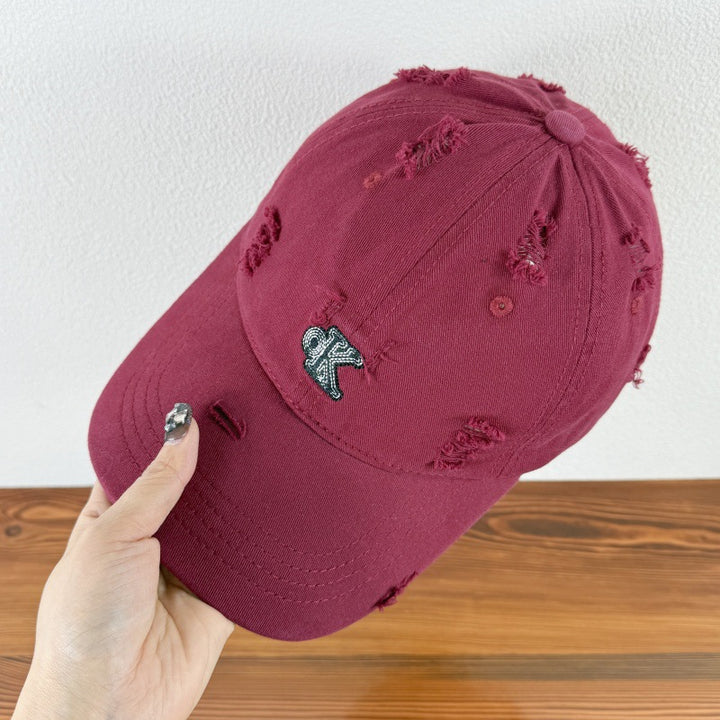 Men's Distressed Adjustable Baseball Cap Bowlift