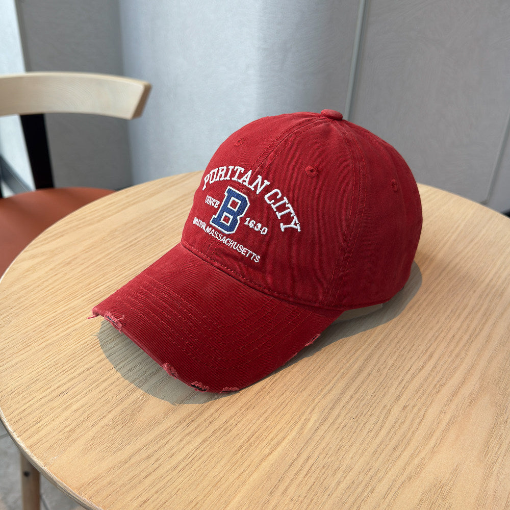 Men's Distressed Cotton Baseball Cap Bowlift 1784270269