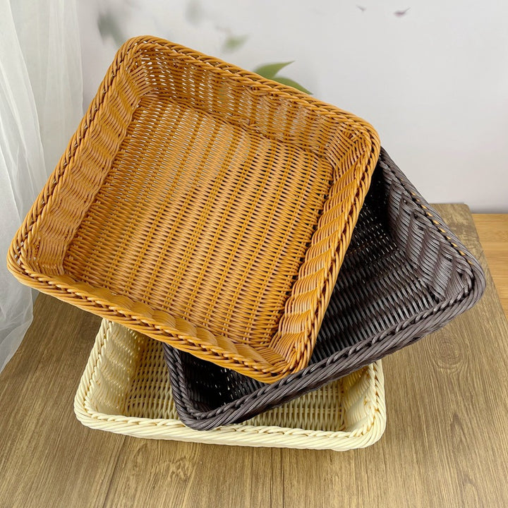 Rectangular Woven Storage Basket with Durable Construction