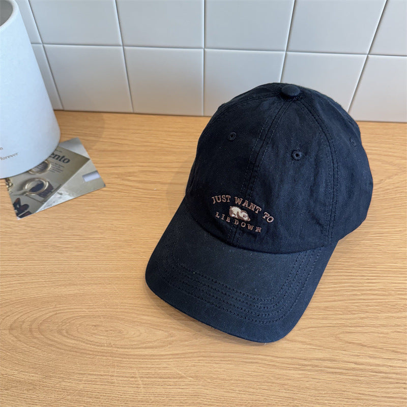 Women's Casual Embroidered Adjustable Baseball Cap Bowlift