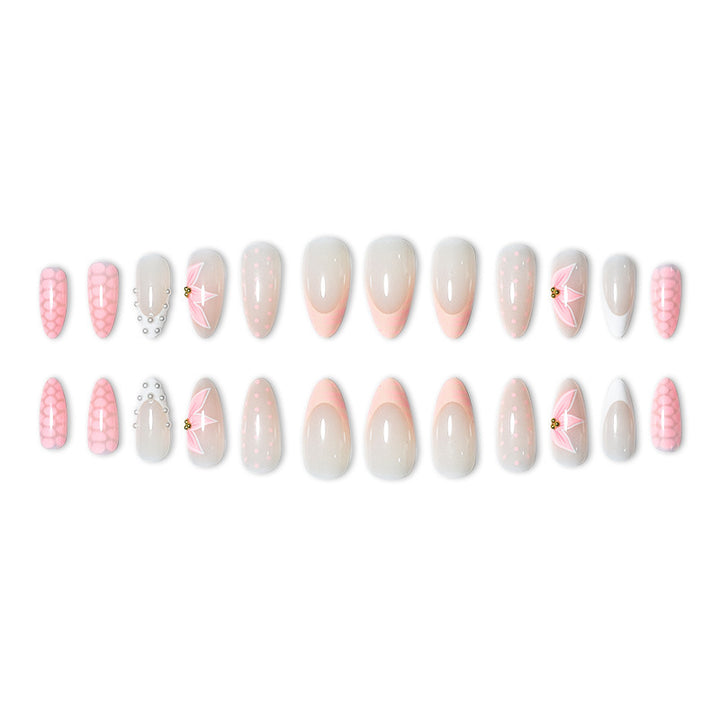 Elegant Press-On Nail Art Set with Unique Designs Bowlift