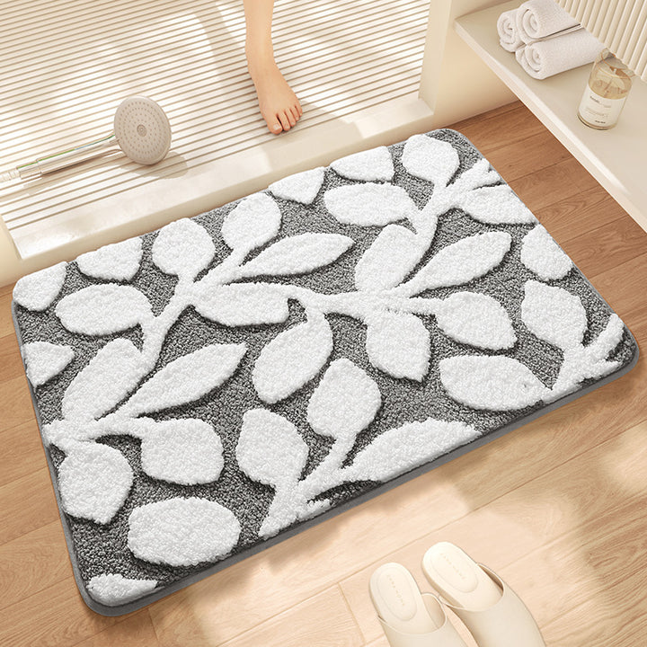 Textured Stone Pattern Bathroom Mat Bowlift