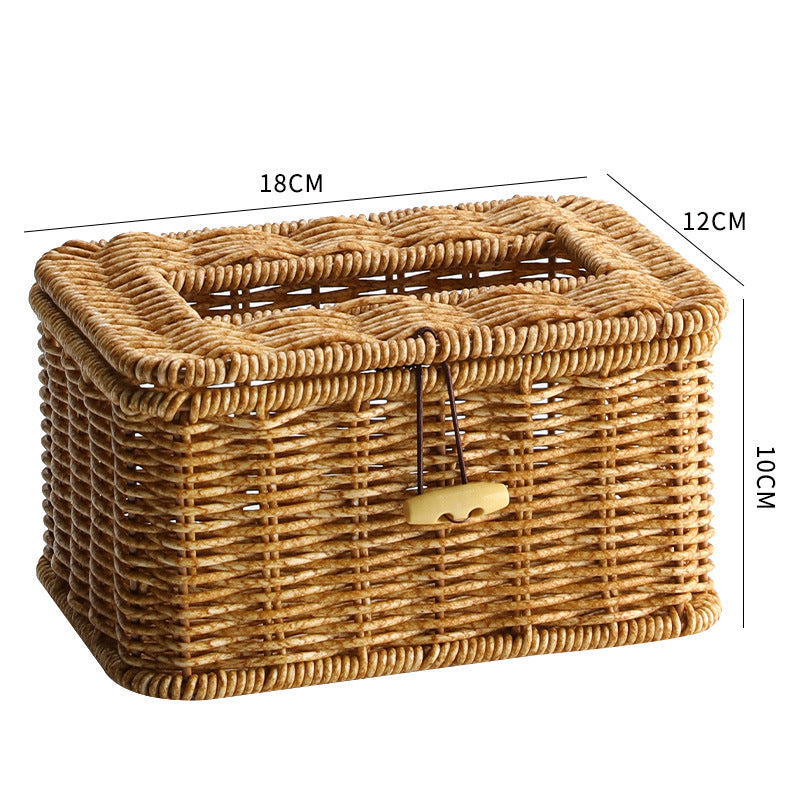 Handmade Wicker Storage Box with Lid Bowlift