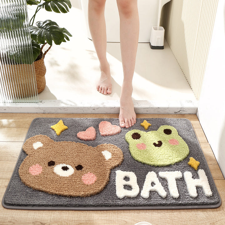 Plush Bunny-Themed Bath Mat Bowlift