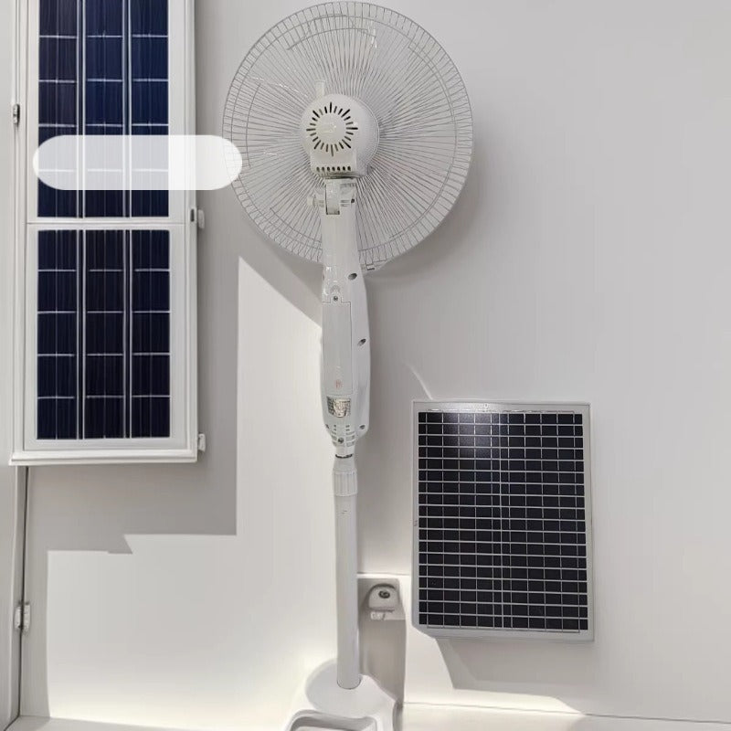 Unisex solar-powered stand fan with intelligent energy management Bowlift
