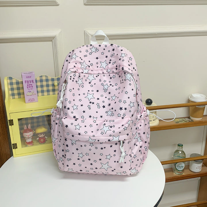 Backpack with High-Quality Star Pattern and Multifunctional Compartments Bowlift