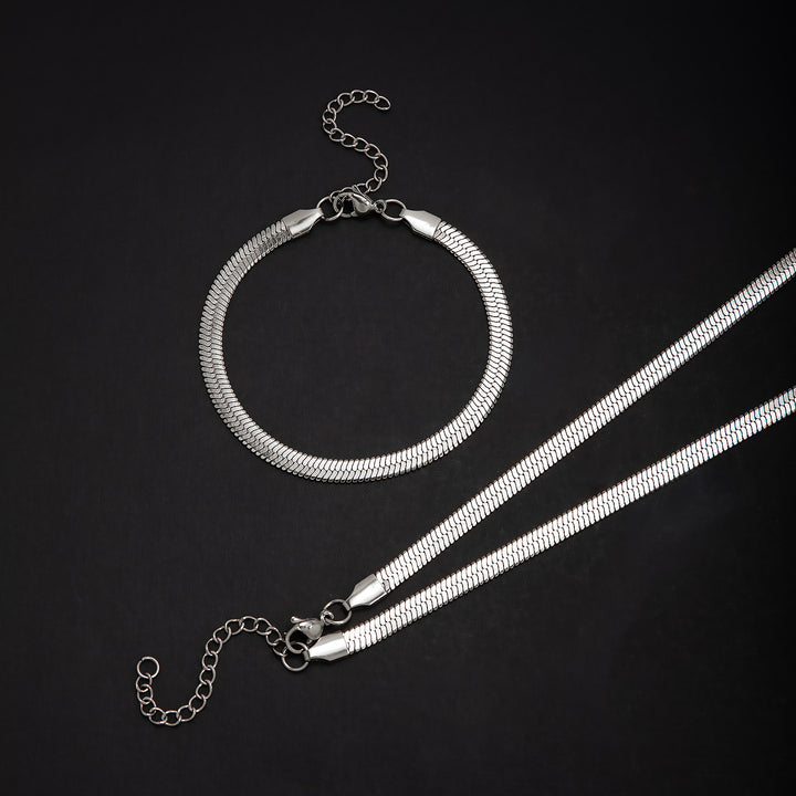 Elegant Textured Chain Jewelry Set Bowlift