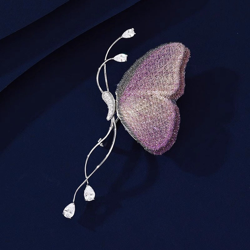 Exquisite butterfly brooch with sparkling crystals Bowlift