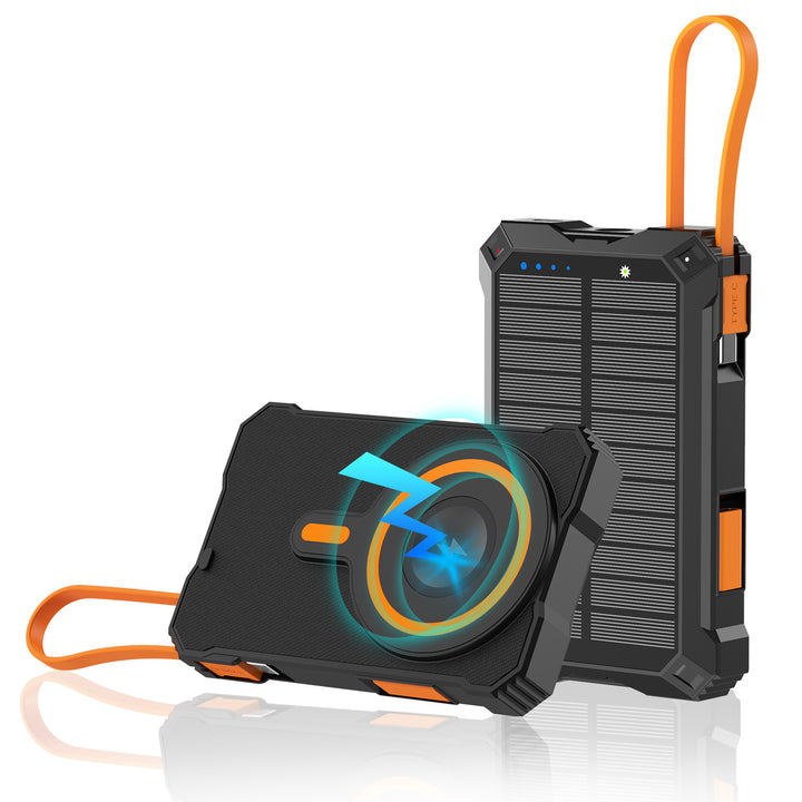 Solar-powered power bank with wireless charger Bowlift
