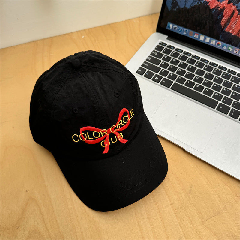 Women's Embroidered Bow-Detail Baseball Cap Bowlift