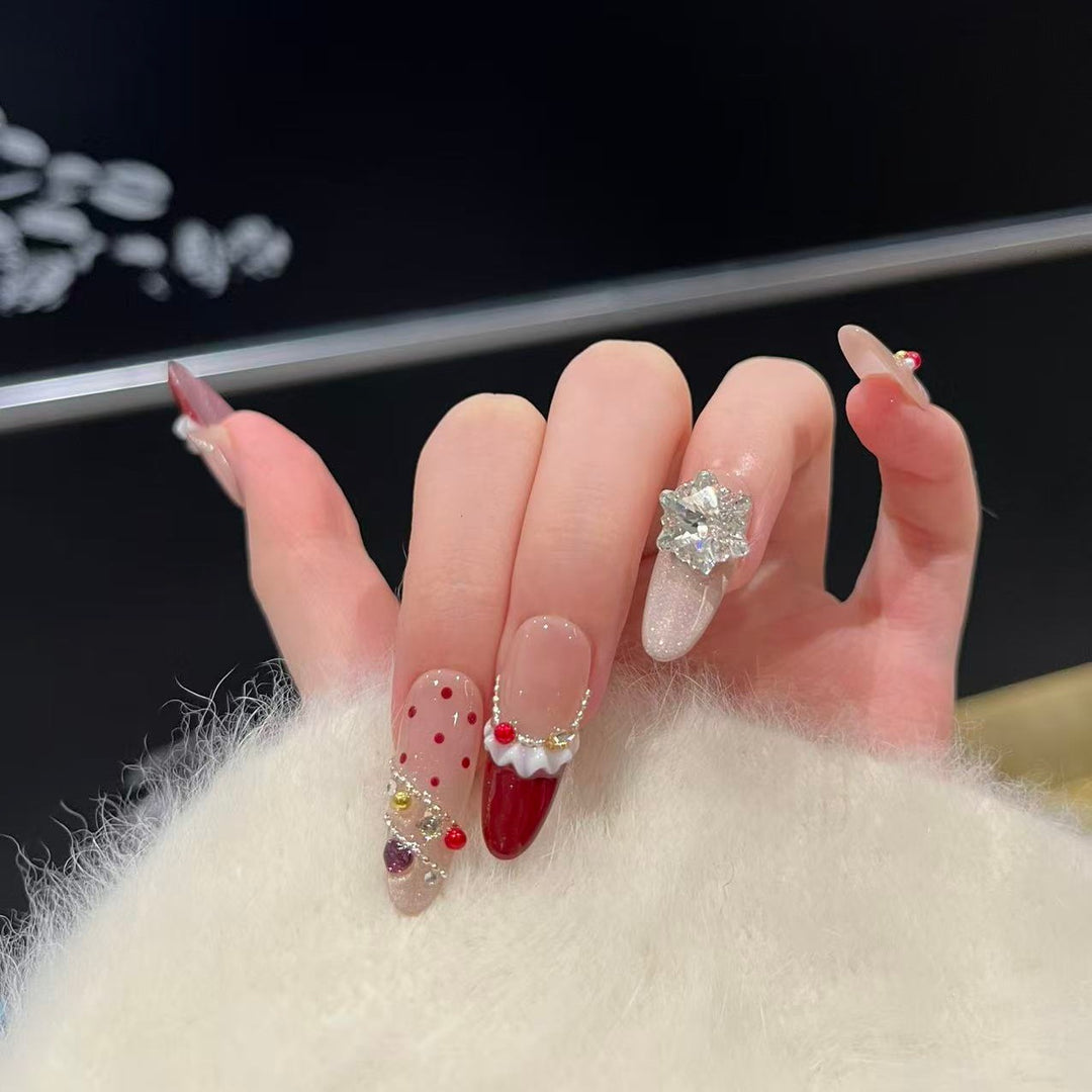 Festive-Themed Press-On Nail Art Set Bowlift
