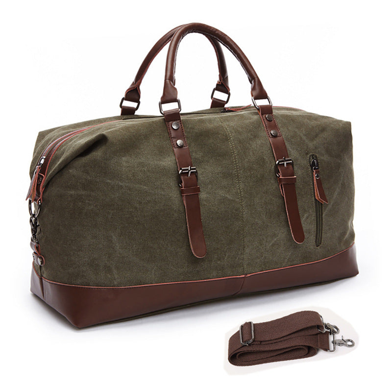 Spacious Travel Bag Made of Sturdy Canvas and Leather Bowlift
