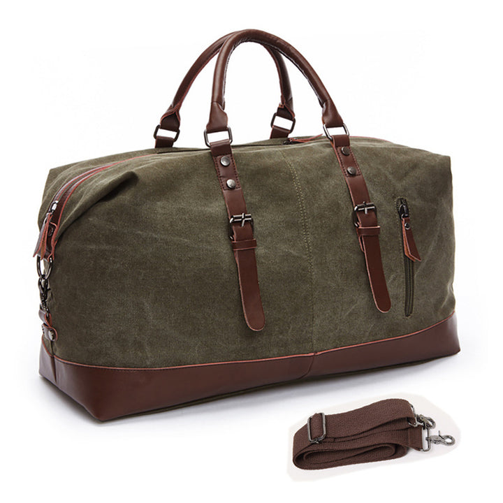 Spacious Travel Bag Made of Sturdy Canvas and Leather Bowlift