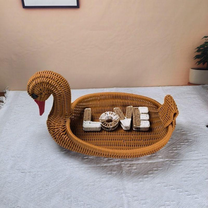 Decorative Woven Swan Bowlift