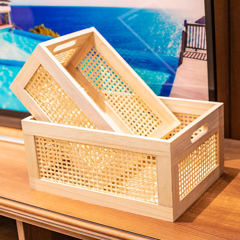 Natural Wood Storage Bin Bowlift