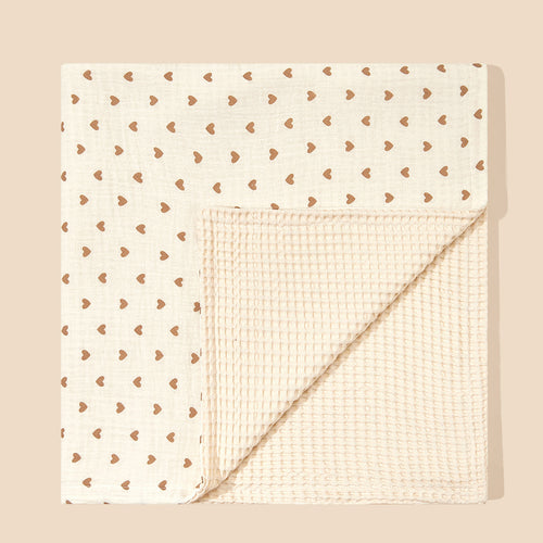 Dual-Textured Muslin Baby Blanket Bowlift