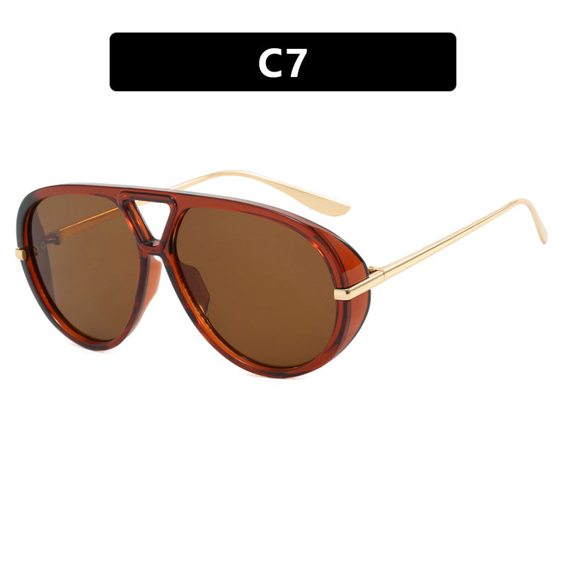 Women's oversized sunglasses with elegant plastic frame and mirrored lenses Bowlift
