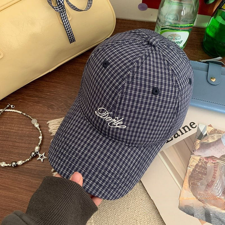 Women's Casual Checkered Baseball Cap Bowlift