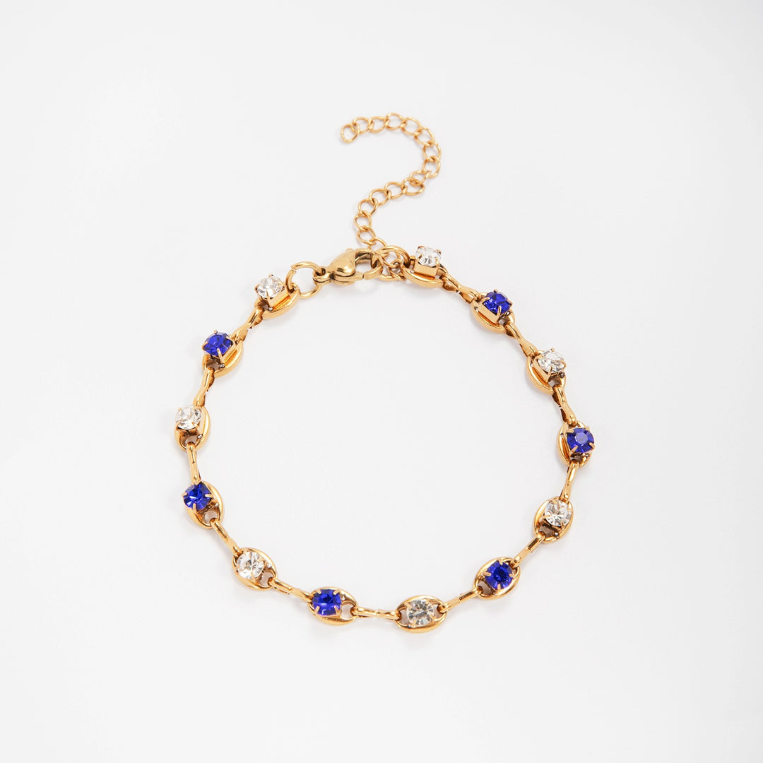 Elegant Gemstone Accent Link Bracelet Bowlift