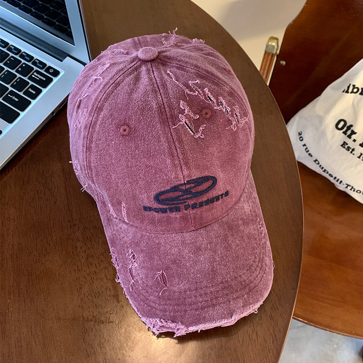 Men's Distressed Denim Baseball Cap Bowlift 1784270624