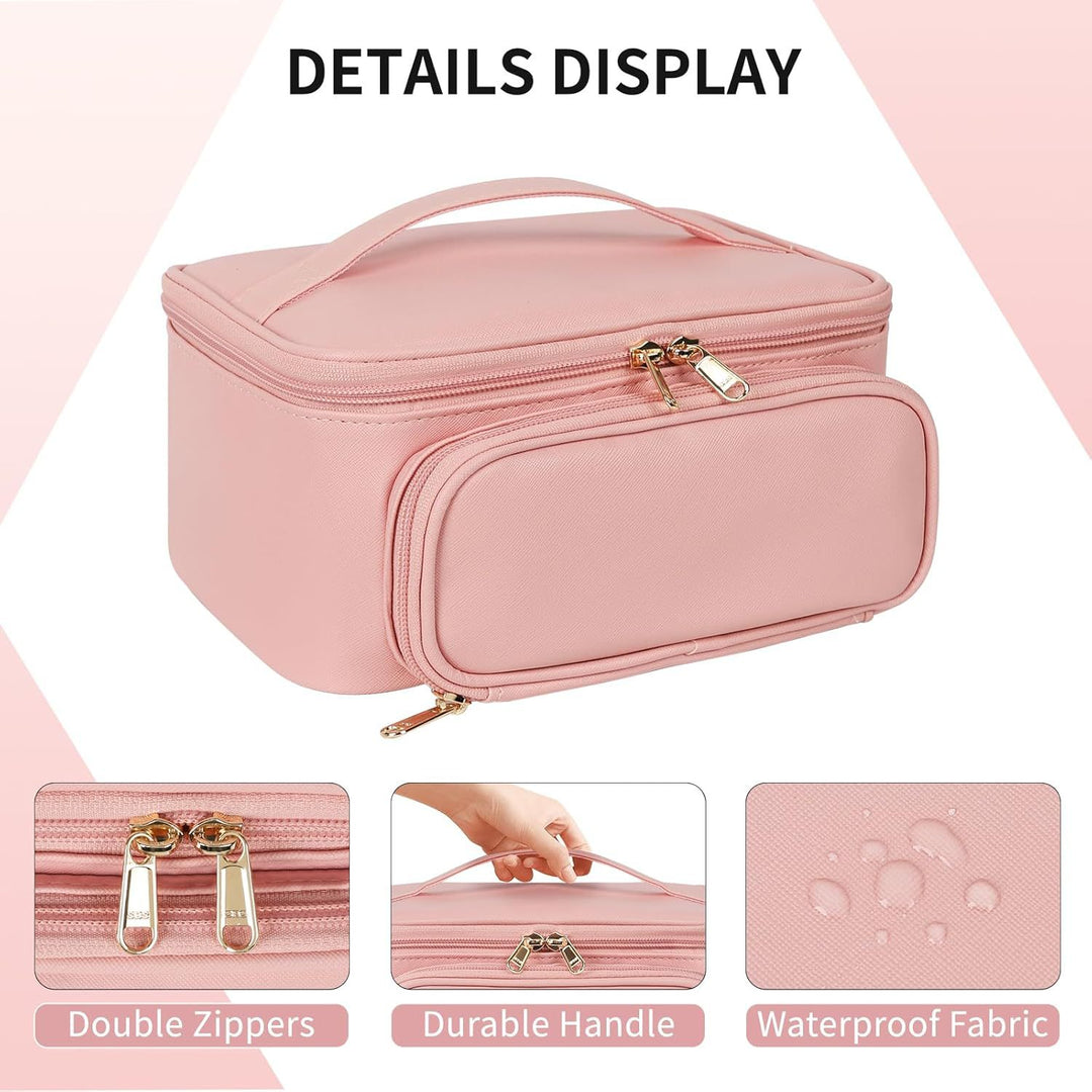 Cosmetic Organizer with Compartments and Mirror Bowlift