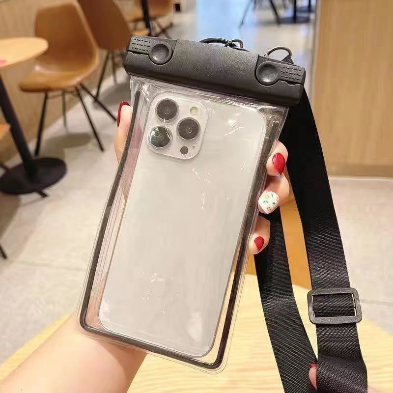 Waterproof phone pouch with adjustable lanyard and transparent touch-sensitive sleeve Bowlift