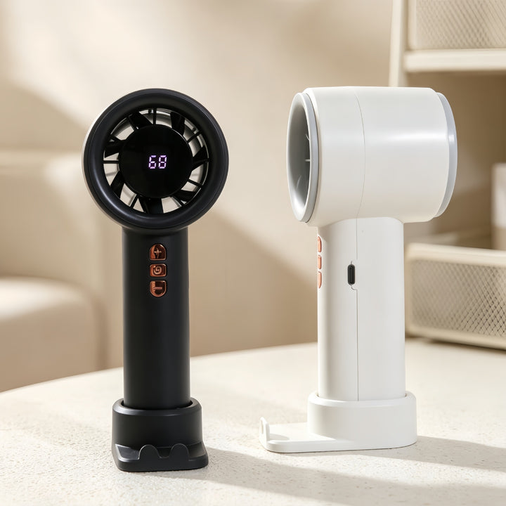 Women High-Performance Hand Fan with Digital Speed Display Bowlift