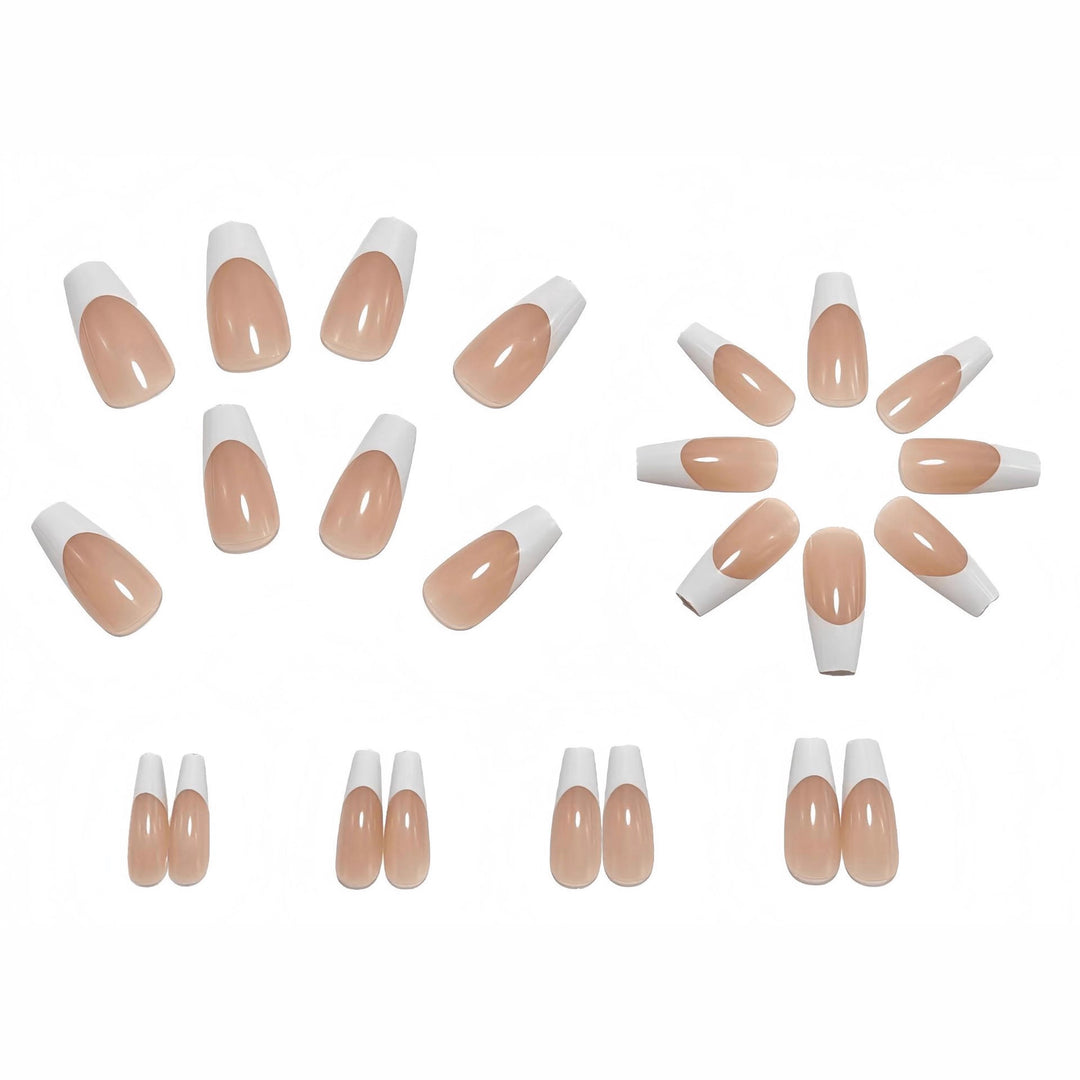Artificial nails in elegant French Tip design Bowlift