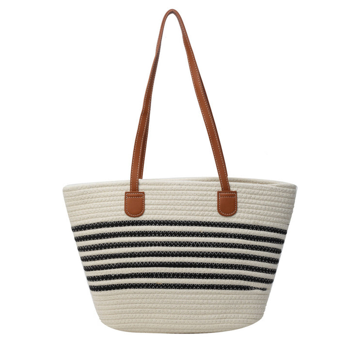 Stylish Striped Beach Tote Bowlift