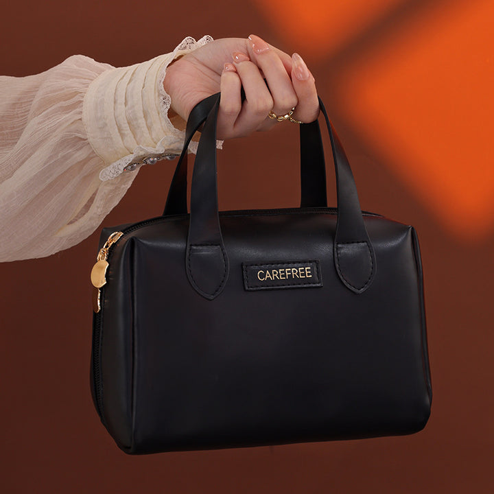 Cosmetic Organizer In Elegant Artificial Leather Bowlift