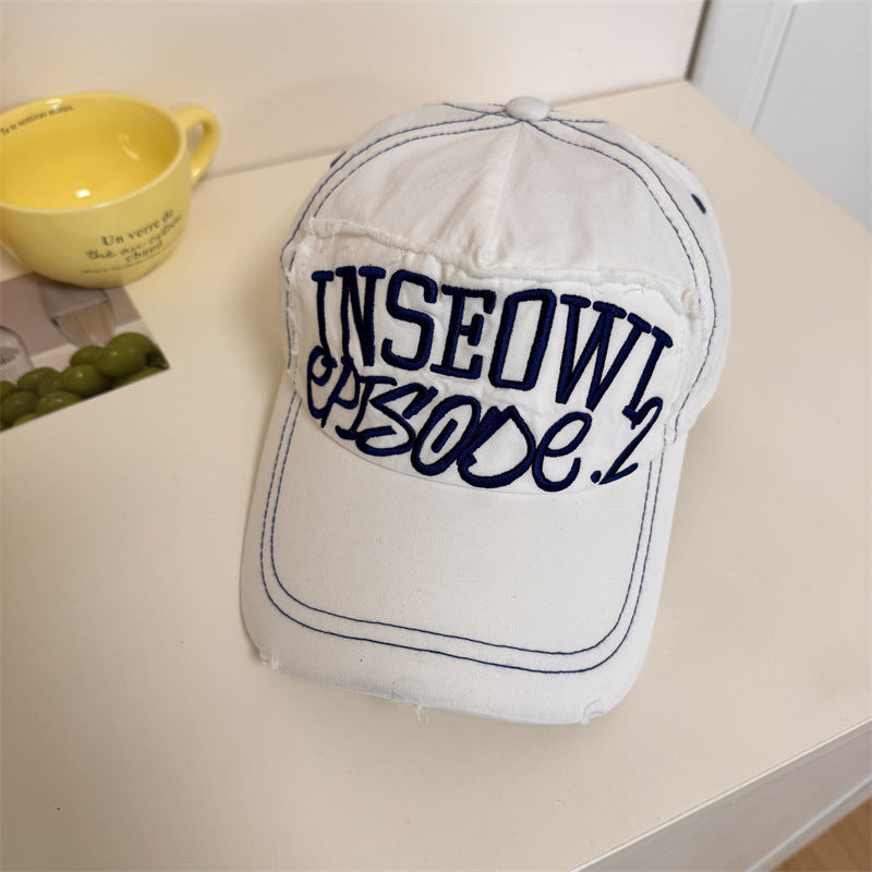 Men's Distressed Casual Graphic Baseball Cap Bowlift