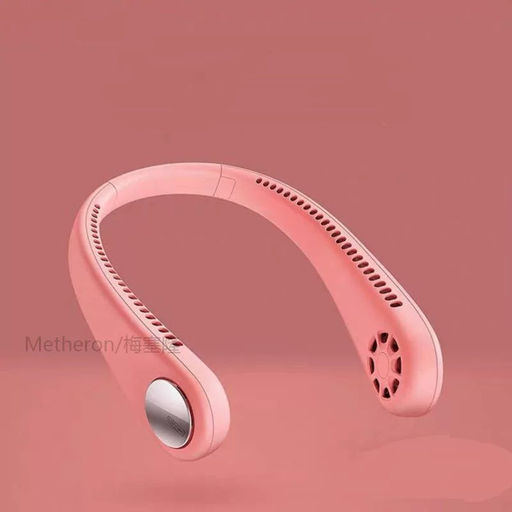 Women's one size portable bladeless rechargeable hands-free neck fan with whisper-quiet brushless motors and adjustable air flow Bowlift