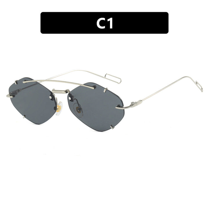 Women geometric sunglasses with ultra-light metal frame Bowlift