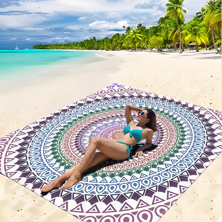 Mandala Design Beach Mat Bowlift