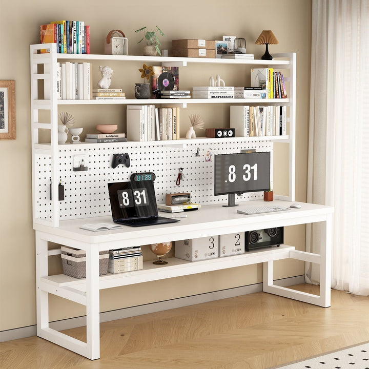 Multifunctional workspace with shelf Bowlift