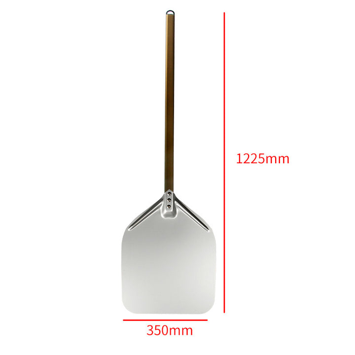 extra-long wooden handled aluminum pizza peel with flat square paddle Bowlift