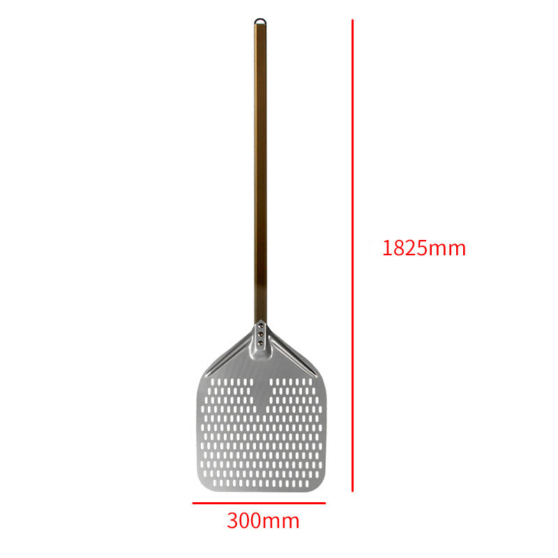 perforated aluminum pizza peel with extra-long ergonomic handle Bowlift