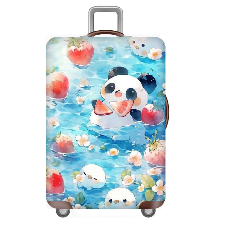 Unisex non-elastic suitcase cover for hard shell trolley with cute panda design, stretch protective cover with handle and wheel openings Bowlift