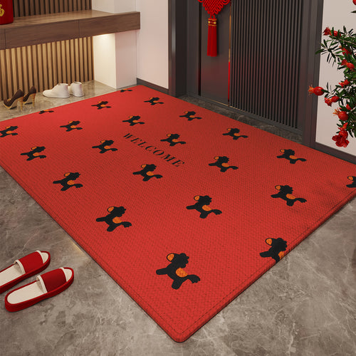 Playful Dog-Themed Welcome Mat