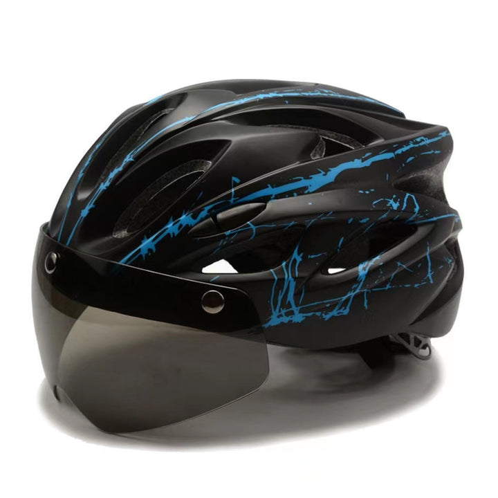 Bicycle helmet with integrated sun visor and optimal ventilation Bowlift