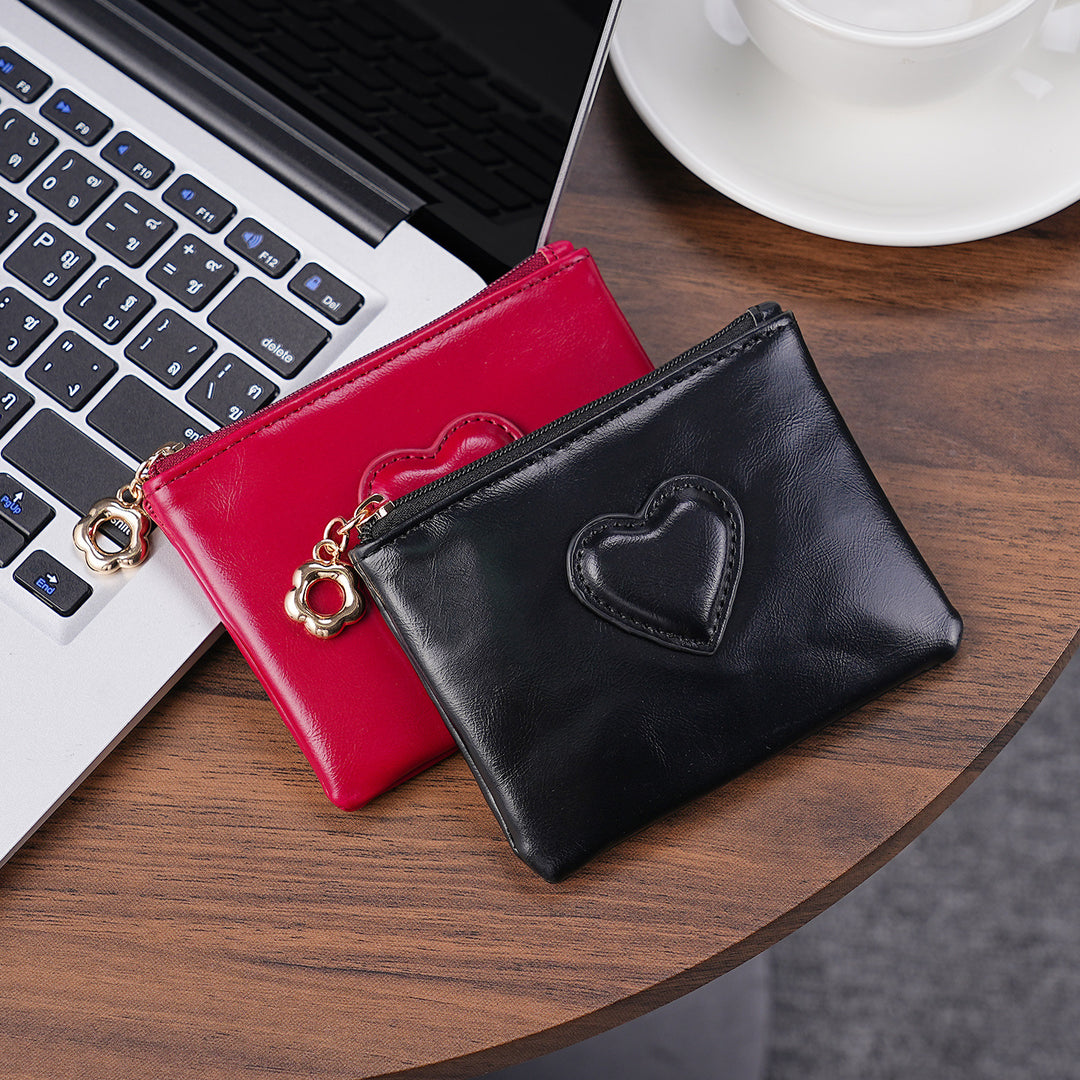 Heart Detail Coin Pouch