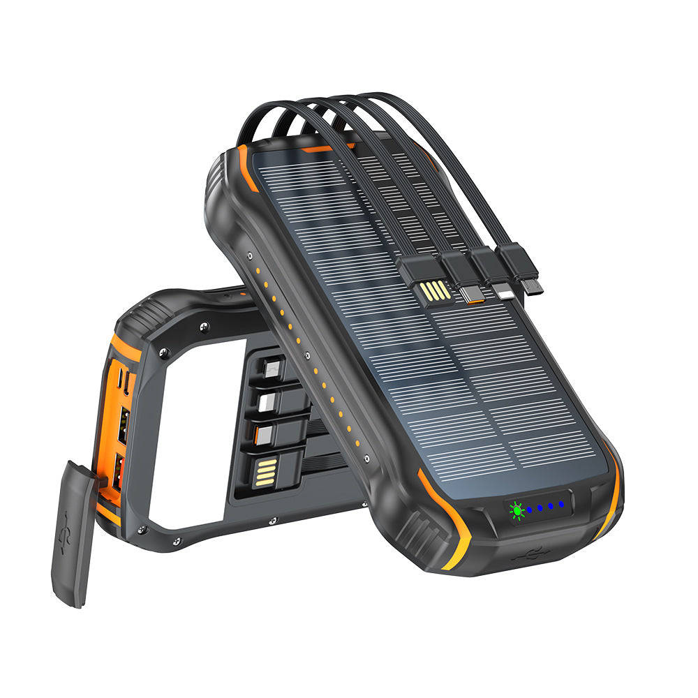 Robust solar power bank with fast charging function and integrated LED lamp Bowlift