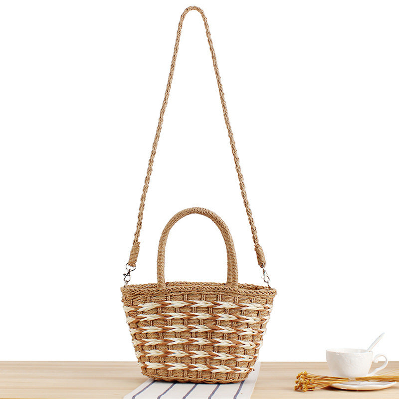 Braided Designer Handbag with Removable Shoulder Strap Bowlift