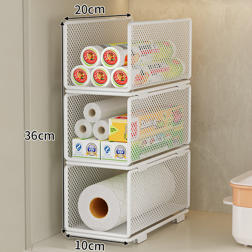 Mesh Storage Organizer with Adjustable Dividers Bowlift