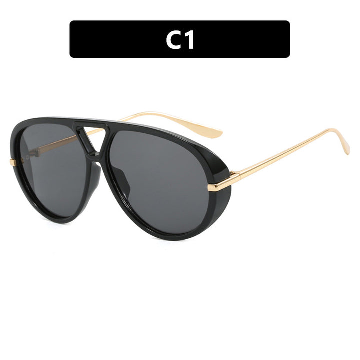 Women's oversized sunglasses with elegant plastic frame and mirrored lenses Bowlift