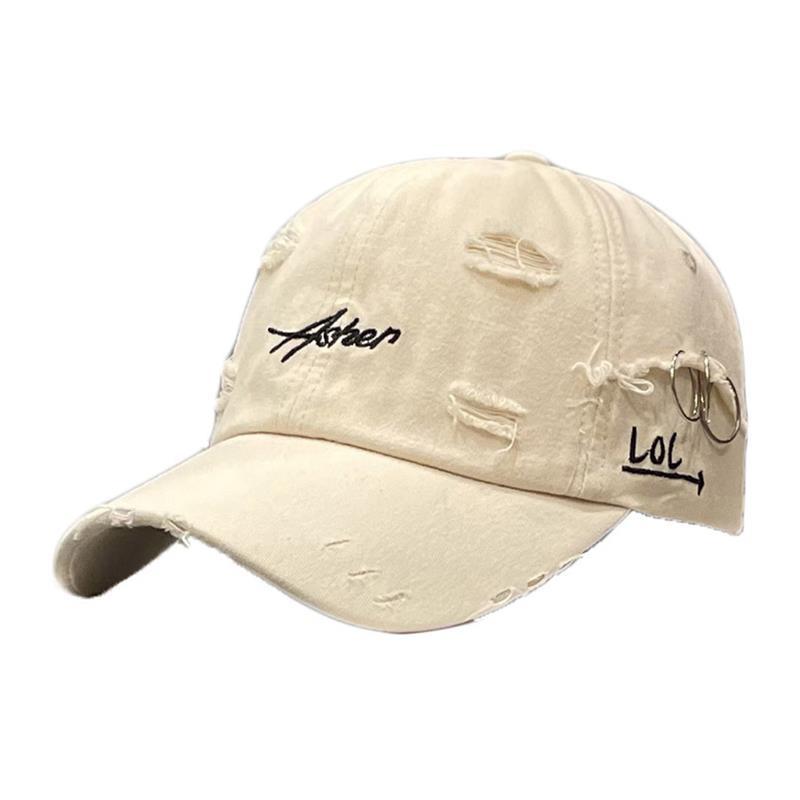 Men's Distressed Denim Cap Bowlift