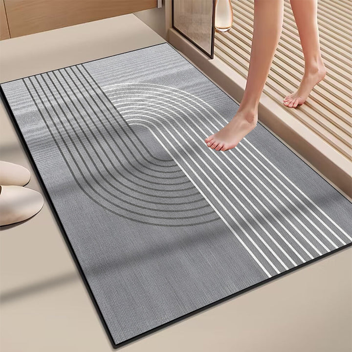 Elegant Marble-Themed Bath Mat Bowlift